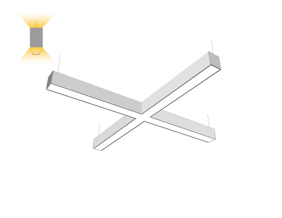 LED Linear Light - L8070 - Milky Flat Lens - X Shape