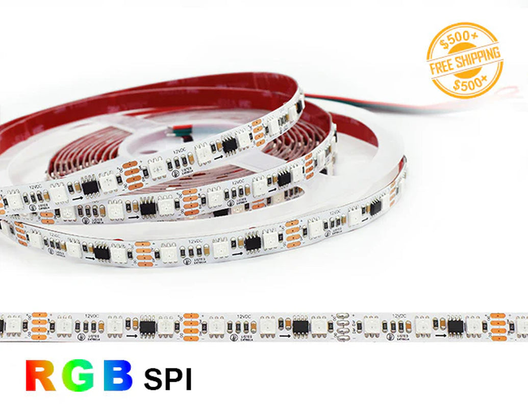 RGB SPI LED Strip - Digital Color-Chasing LED Tape Light - 12V - IP20
