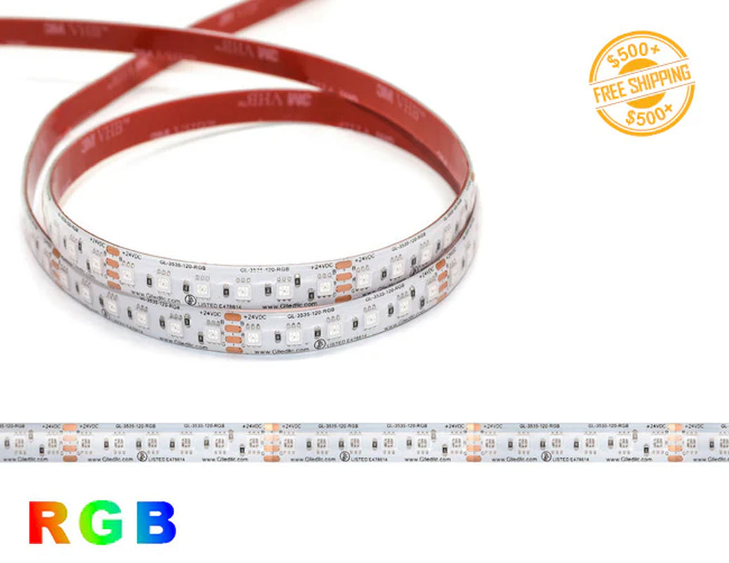 RGB LED Strip Light - Color-Changing LED Tape Light - Super Bright - 24V - IP65 - Wet Location