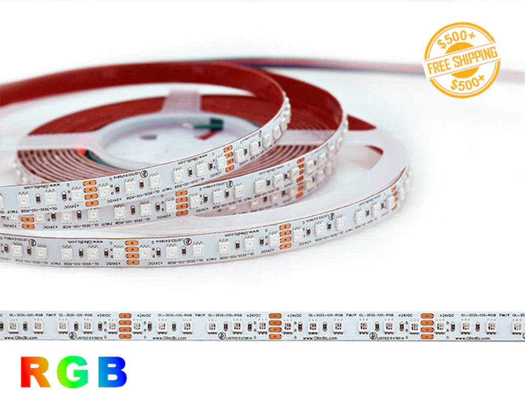 RGB LED Strip Light - Color-Changing LED Tape Light - Super Bright - 24V - IP20